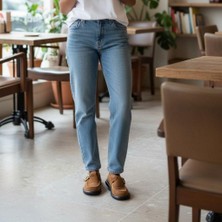 Ne&Ve Shoes Taba Süet Deri Kadın Casual Ayakkabı Düz Taban Bantlı Tasarım