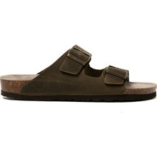 Erkek Terlik Hawaıı G105996 Genuins Oiled Leather Kaki