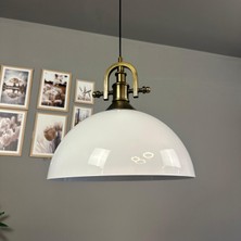 Bamyum Linate Beyaz Gemici Eskitme Başlık Avize Tekli Sarkıt Salon Kuaför Dekoratif Aydınlatma