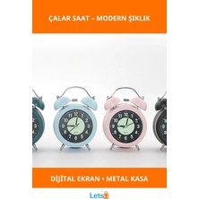Letsii Modern Tasarımlı Şık Metal Çalar Saat Dijital Ekran Alarm Fonksiyonu
