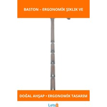 Letsii Ahşap Ergonomik Destekli Şık Baston Model 6