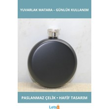 Letsii Dayanıklı Paslanmaz Çelik Yuvarlak Sızdırmaz Siyah Matara