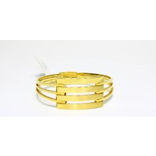 Kızılay Kuyumcusu 14 Ayar Altın 4 Sıralı Kaburga Kelepçe Bilezik 10.26 gr