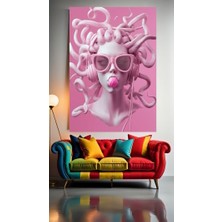 Özkacar Group Renkli Medusa 1 :) Ev Duvar Salon Güzellik Salonu Ofis Dükkan Dekarasyon Kanvas Tablo