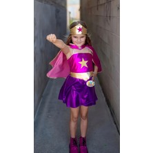 3b Kids Supergirl Süperman Kız Çocuk Doğum Günü Elbisesi ve Parti Kostümü
