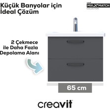 Creavit D10 65CM.2CK.LAV.DLP.ML.GRI.ML.ANT