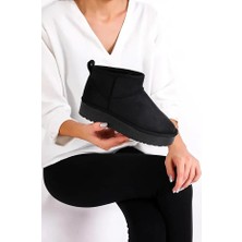 Solario Oslo Mini Süet Yarım Bot Içi Tüylü Kalın Taban Kadın Ayakkabı