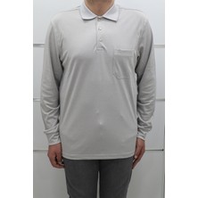 Santa Fistan Store Erkek Düz Klasik Kesim Rahat Kalıp Polo Yaka Tek Cepli Kışlık Ince Sweat