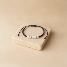 Tuffy Design Beyaz Akik Doğal Taş Makrome Örgülü Bileklik