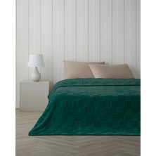 English Home Classic Check Jakarlı Supersoft Tek Kişilik Battaniye 150x200 cm Koyu Yeşil