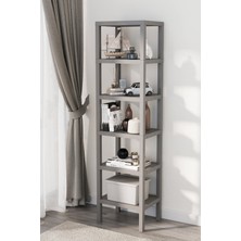 zengin çarşım 6 Katlı Düzenleyici Plastik Raf Ünitesi, Kitaplık, Banyo, Mutfak Rafı, Ayakkabılık - Gri