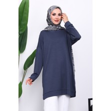 İmaj Butik Antrasit Bisiklet Yaka Modal Tunik