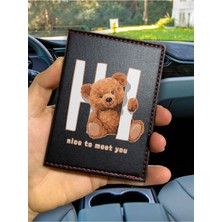 Nurdic Desenli Ruhsat Kabı Logolu Oto Kılıfı Deri Dikişli Araç Ruhsat Koruyucu Hi Teddy