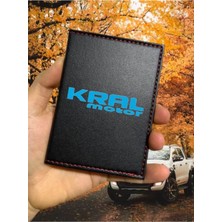 Nurdic Kral Motor Ruhsat Kabı Logolu Motorsiklet Utv Atv Racing Ruhsat Kılıfı Deri Koruyucu