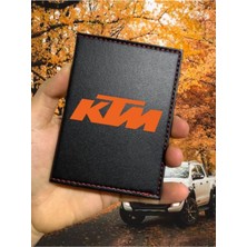 Nurdic Ktm Ruhsat Kabı Logolu Motorsiklet Utv Atv Racing Ruhsat Kılıfı Deri Koruyucu