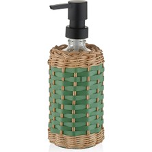 4 Adet   The Mia Rattan Cam Sıvı Sabunluk Yeşil 330 cc