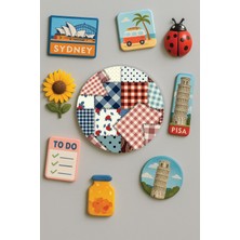 Nurdic Modern ve Dekoratif Yuvarlak Buzdolabı Magneti Magnet Büyük Boy 10X10 cm - Yama