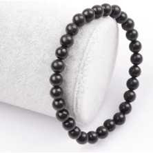 Taşmir Shungite Doğal Taş Bileklik 6 mm Yuvarlak Kesim
