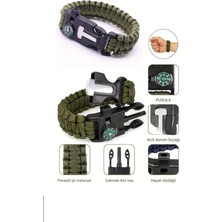 MCM Group Düdük Çakı Pusula Çakmaktaşı Paraşüt Ipi Hayatta Kalma Bilekliği