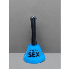 Mundy Mavi Sallamalı Zil Komik Hediye Ring For Sex Yazılı Çan 7,5 cm x 13 cm