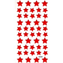 Limmy Sticker Kabartmalı Stiker Çıkartma Etiket (LRX003)-18X9 Cm- Kırmızı Yıldızlar