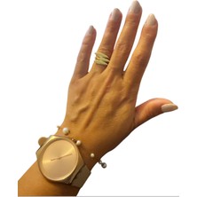 Aleda Çelik Gold Ayarlanabilir Vintage Model Kadın Yüzük