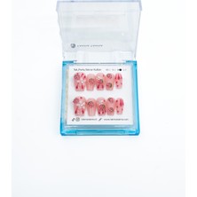 Takma Takma 10'lu Pembe Orta Balerin TT1137 Tekrar Kullanılabilir El Yapımı Protez Takma Tırnak - Pembe-L