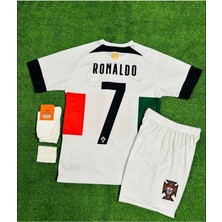 Portekiz 2022-23 Sezon Cristiano Ronaldo Deplasman Çocuk Forması 4'lü Set