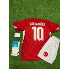 Türkiye Milli Takımı Euro 2024 Hakan Çalhanoğlu Çocuk Forması 4'lü Set (Kırmızı)