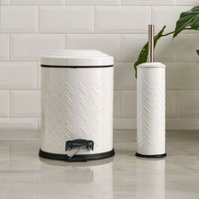 Matmel Bath Desenli 2'li Banyo Seti - Beyaz