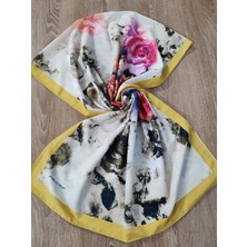 Cadde Dükkanı Renkli Desenli Boyun ve Tesettür Şal Sarı