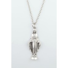 IDR Meryem Ana Gümüş Kaplama Düz Zincir Kolye