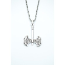 IDR Balta Gümüş Kaplama Örme Zincir Kolye