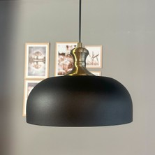 Bamyum Siyah Rocha Metal Avize Eskitme Tokmak Başlık Salon Masaüstü Mutfak Tekli Avize Lamba Aydınlatma