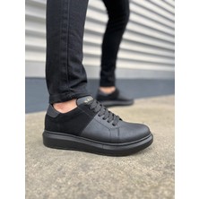 Joy Ayakkabı JY151 Boost Bağcıklı Cilt Süet Erkek Günlük Sneaker Ayakkabı Csst - Siyah