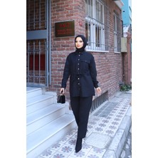 Nisum Moda Bağcıklı Süet Pantolonlu Takım