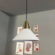 Bamyum Rumy Beyaz Tekli Avize Eskitme Huni Başlık Sarkıt Ofis Showroom Salon Mutfak Avizeleri