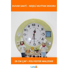 Letsii Aşçı Temalı Eğlenceli 29 cm Polyester Duvar Saati