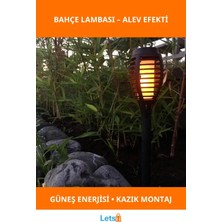 Letsii Güneş Enerjili Su Geçirmez Alev Efektli Bahçe Lambası