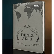 Bk Gift Kişiye Özel Isimli Termo Sert Kapak 2026 Gri Ajanda -6, Öğretmenler Günü Hediyesi, Yeni Iş Hediyesi
