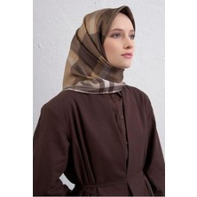 Armine 2025 Desenli Saf Ipek Twill Eşarp 9418-50