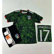 Ciro Immobile Italya Özel Tasarım Rönesans Yeşil Temalı Çocuk Forması 4'lü Set