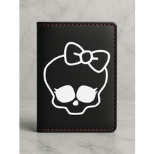 Nurdic Ruhsat Koruyucu Baskılı Kart Bölmeli Siyah Vinlex Deri Ruhsat Kabı Kılıfı Monster Girl