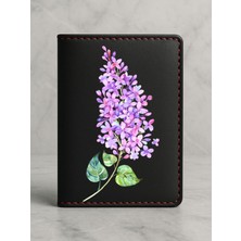 Nurdic Ruhsat Koruyucu Baskılı Kart Bölmeli Siyah Vinlex Deri Ruhsat Kabı Kılıfı Leylak