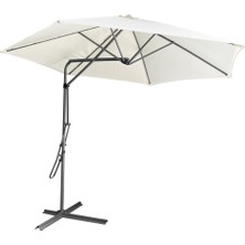 Argeus Yandan Kollu Katlanabilir Bahçe ve Balkon Şemsiyesi Krem