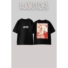 Anetos Billie Eilish 21 Tasarım Sırt Baskılı Pamuk Siyah Oversize T-Shirt