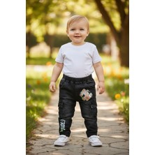 Mini Trends Erkek Çocuk Pantolon Yan Cepli Siyah Denim