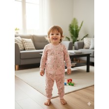 Şimo Butik Kız-Erkek Bebek- Çocuk Pijama Takımı %100 Pamuk Uzun Kollu Önü Çıtçıtlı Mevsimlik