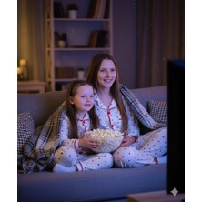 Şimo Butik Anne Kız Pijama Takımı Pamuklu