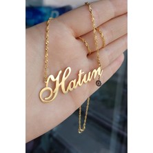 Özgür Takı 925 Ayar Gümüş 24 Ayar Altın Kaplama Nazar Boncuklu Isimli Kolye